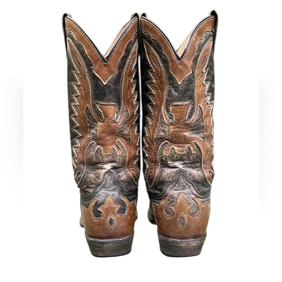 Stetson Distressed Brown Leather Cowboy Boots Size 11 D - Picture 13 of 14